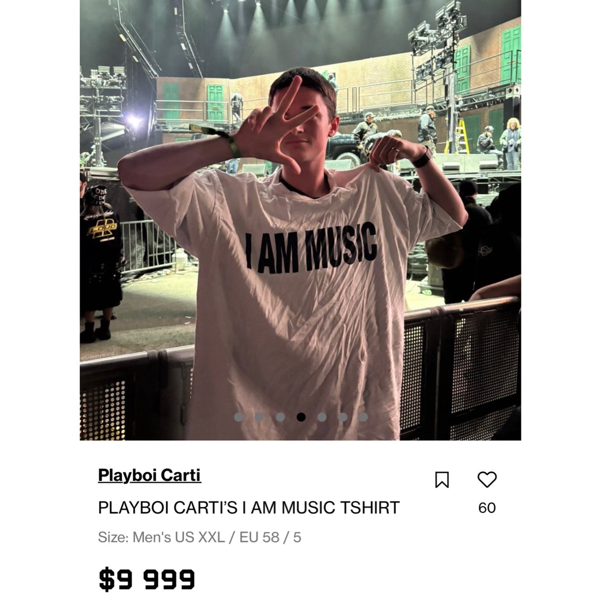 A fan found Playboi Carti's worn 'I AM MUSIC' tee that he threw