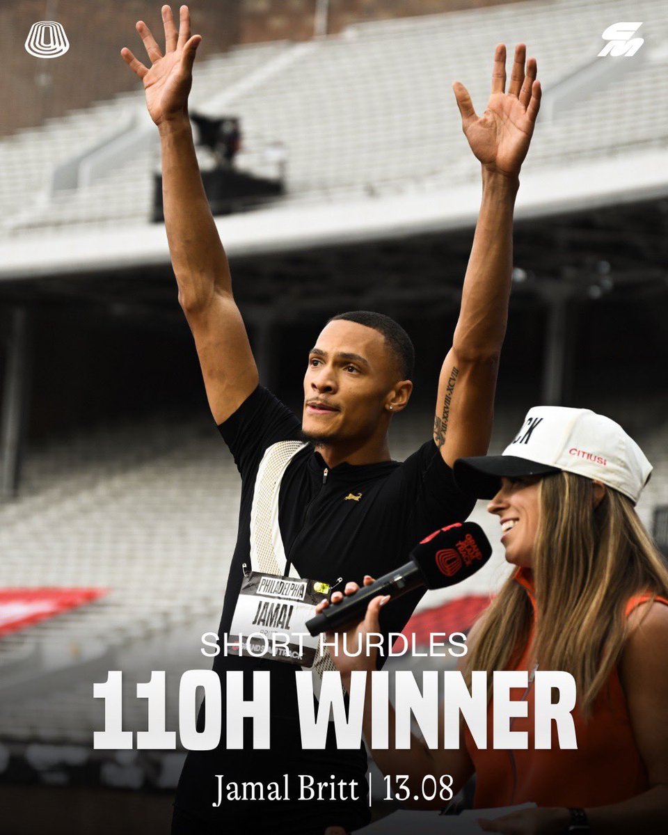 CITIUS MAG (@citiusmag) on Twitter photo That’s why they run the race! 🔀
Despite Cordell Tinch and Trey Cunningham’s strong starts to the season, it’s Jamal Britt who comes out on top in the <a href="/GrandSlamTrack/">Grand Slam Track</a> short hurdles, running a season’s best 13.08 for 110H just ahead of Tinch in 13.10. That’s why they run the race! 🔀
Despite Cordell Tinch and Trey Cunningham’s strong starts to the season, it’s Jamal Britt who comes out on top in the <a href="/GrandSlamTrack/">Grand Slam Track</a> short hurdles, running a season’s best 13.08 for 110H just ahead of Tinch in 13.10.