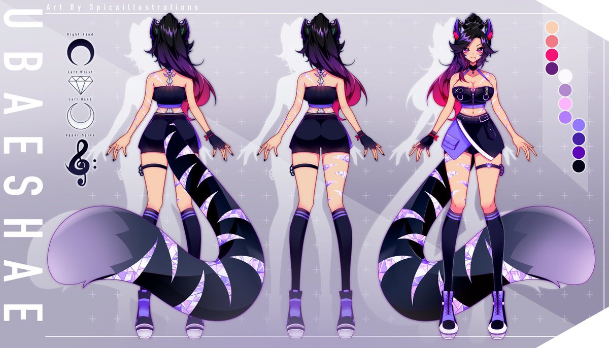UbaeShae's tweet image. Hello, lemme reintroduce myself:)💜
I am UbaeShae!
Formerly known as BobabeXO.

I felt the new name was more fitting - more me!
And even though the name has changed.. I’m still that crystal cyber tiger that loves music &amp;amp; sweets! 💜🍪
See below for info💕

🎨by: @SpicaIllustrate