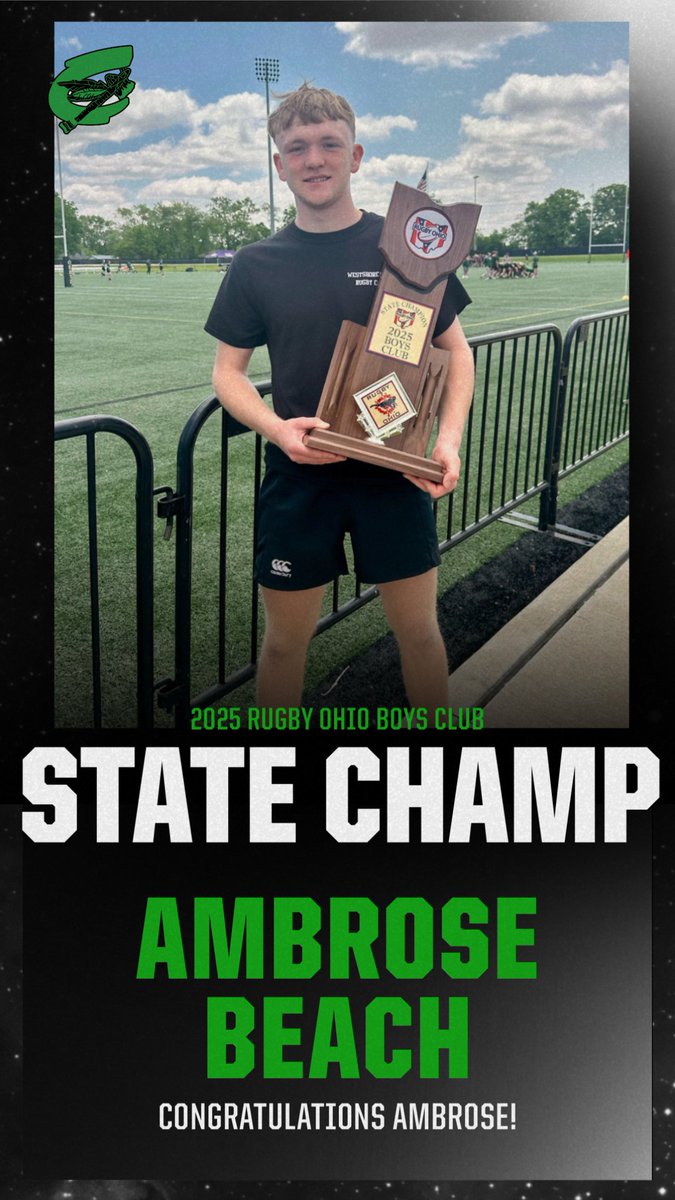 Congratulations to Ambrose Beach who was a part of a State Championship Rugby team!