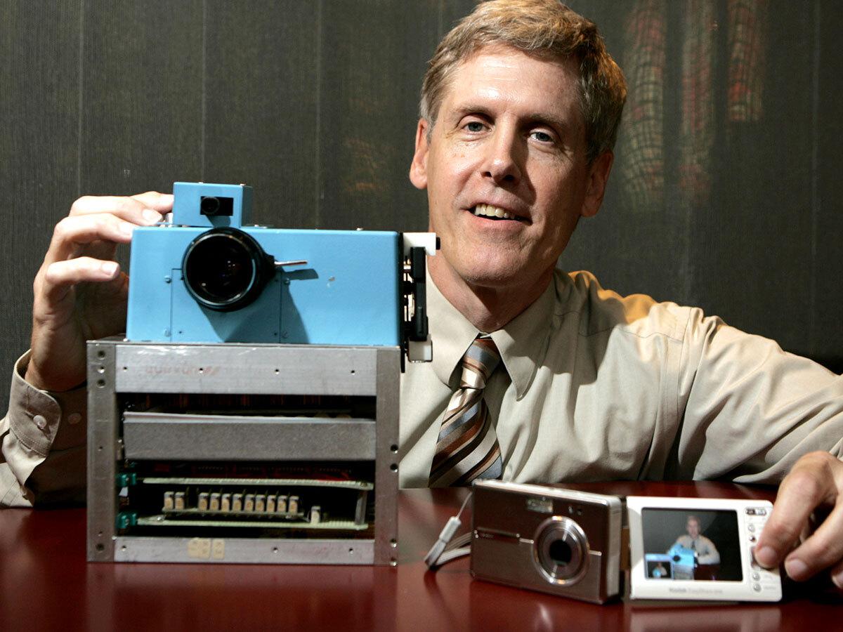 In 1975, Kodak engineer Steven   built the first digital camera, but the company shelved it to protect its film business—a major missed opportunity in tech history.