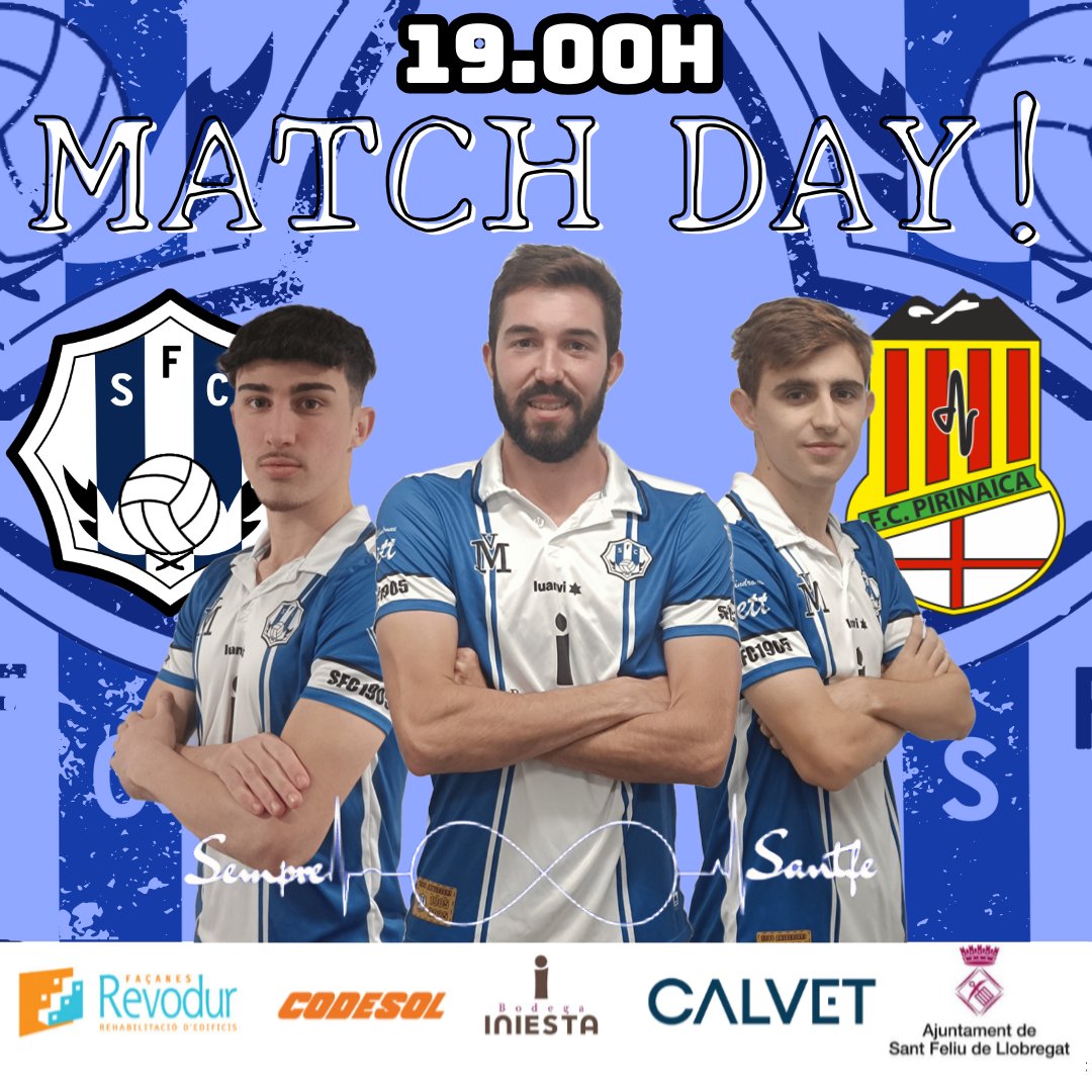 🫵🔥 𝔻𝕀𝔸 𝔻𝔼 ℙ𝔸ℝ𝕋𝕀𝕋 🔥💪

𝐏𝐫𝐢𝐦𝐞𝐫 𝐞𝐪𝐮𝐢𝐩 🆚 FC Pirinaica 
⌚️ 19.00 h
📍 Mpal. Les Grases 

#SempreSantfe♾️