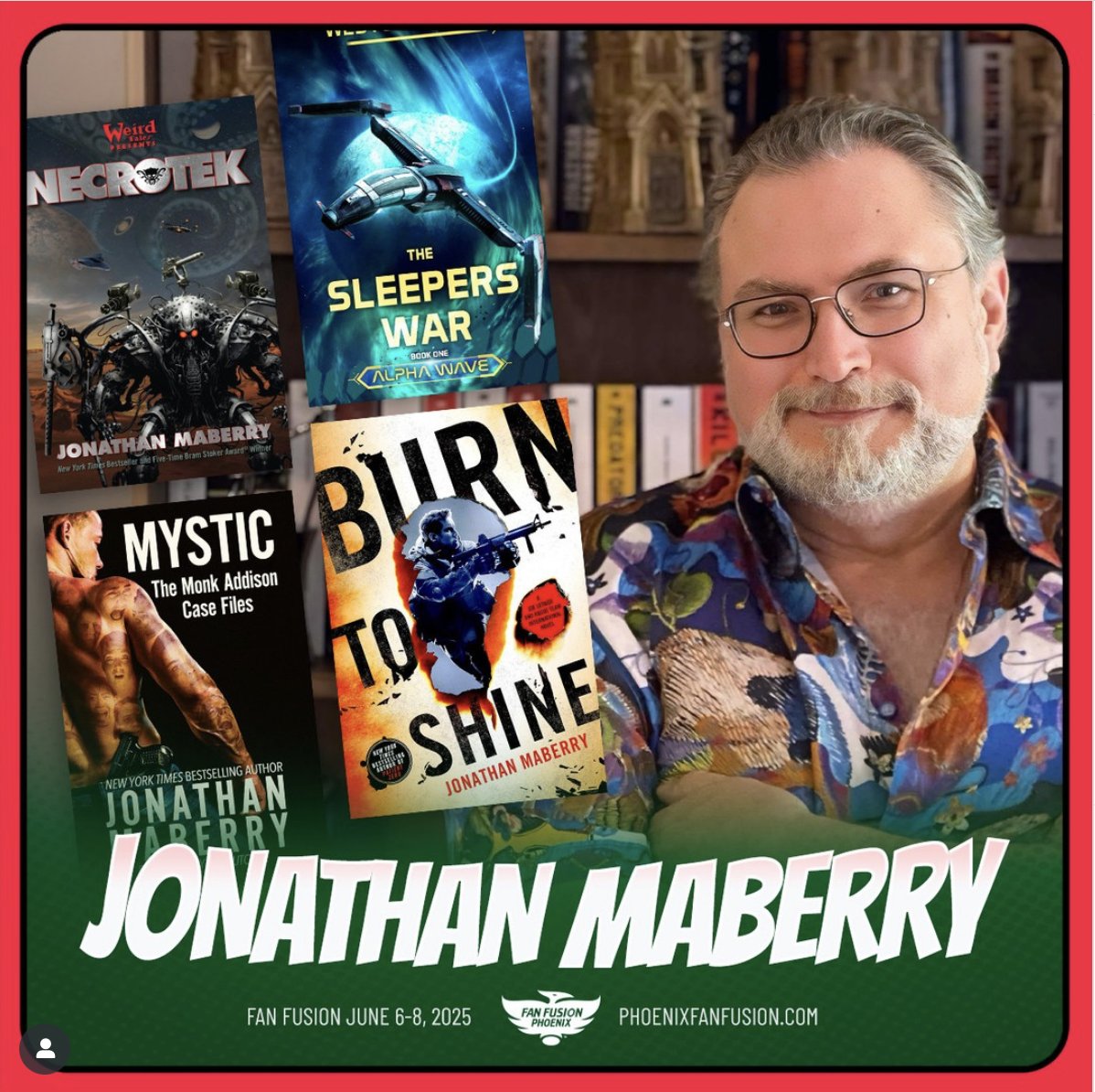 I'll be doing a boatload of panels and book signings at the wonderful Phoenix Fan Fusion next weekend. (I'll post my schedule this week). Check out this incredible list of guests.  This is going to be amazing. phoenixfanfusion.com/guests
#thriller #horror #comics #scifi #fantasy