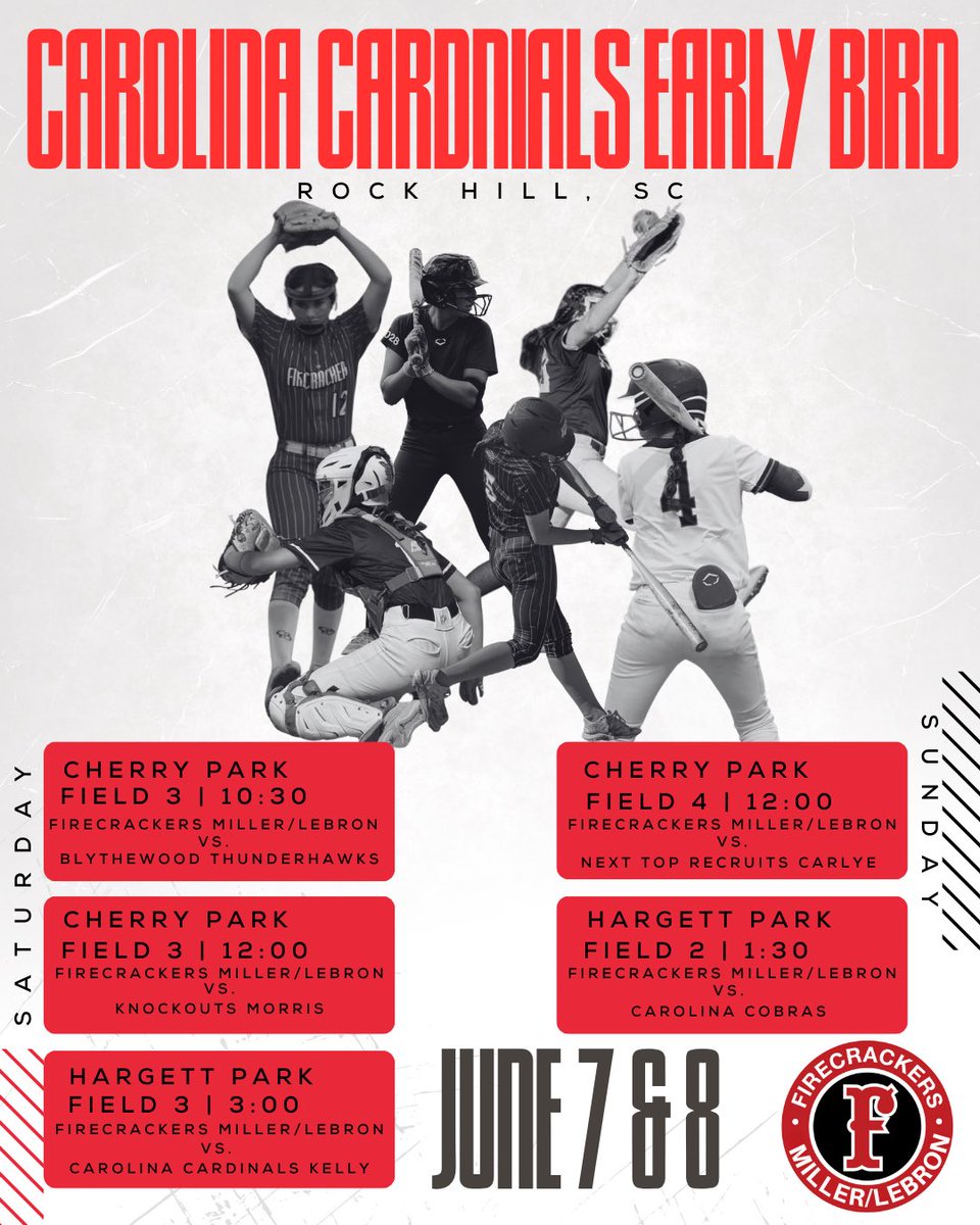 Can’t wait to get back out to the field with my favorite girls in ROCK HILL 🧨🧨