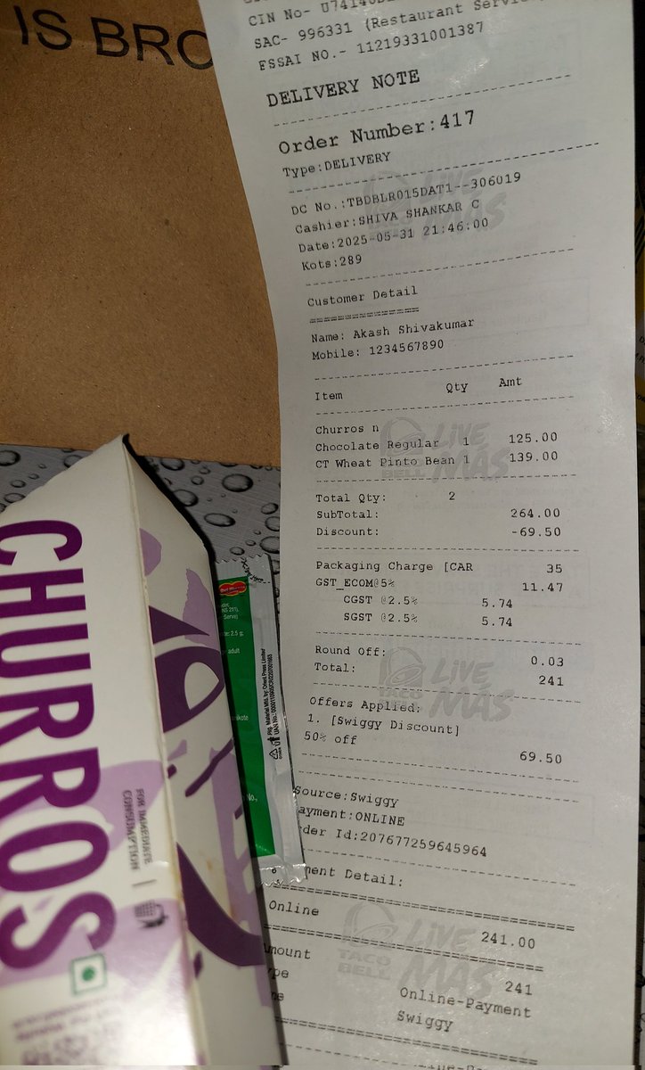LegitBeethoven's tweet photo. @Swiggy bc 3rd time apna order galat de rahe ho.
Sharam aana chahiye tujhe.. upar se refund naam ke cheez hi nahi jaante ho!

Idhar 4 tacos mangwaya tha.. saale ne ek hi taco diya.. woh bhi alag customer ka..
#swiggyfraud #ReleaseSharmistha https://t.co/8eyiVotPBt
