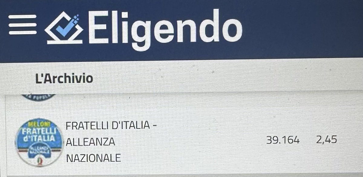 Christian Ricchiuti 🇮🇹 (@chrisricchiuti) on Twitter photo Dieci anni fa, alle regionali, votavo per la prima volta <a href="/FratellidItalia/">Fratelli d'Italia 🇮🇹</a>. Il partito ottenne appena il 2,45%.
Per molti era una scommessa azzardata, quasi una causa persa. Invece, era l’inizio di un cammino.
Oggi, dieci anni dopo, FdI è al governo ed esprime un formidabile Dieci anni fa, alle regionali, votavo per la prima volta <a href="/FratellidItalia/">Fratelli d'Italia 🇮🇹</a>. Il partito ottenne appena il 2,45%.
Per molti era una scommessa azzardata, quasi una causa persa. Invece, era l’inizio di un cammino.
Oggi, dieci anni dopo, FdI è al governo ed esprime un formidabile