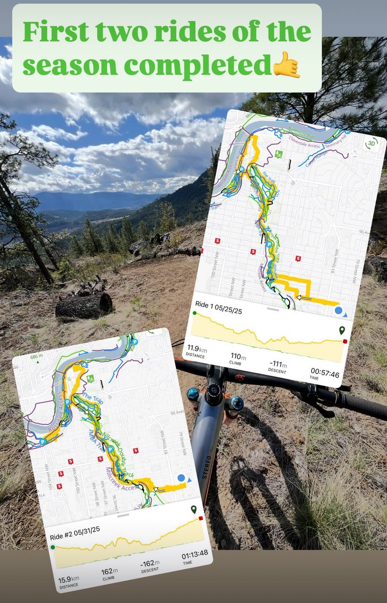 YounkShack's tweet image. Getting off my butt. Time to get back in shape👍 Background picture from one of the many amazing trails in Christina Lake, BC!