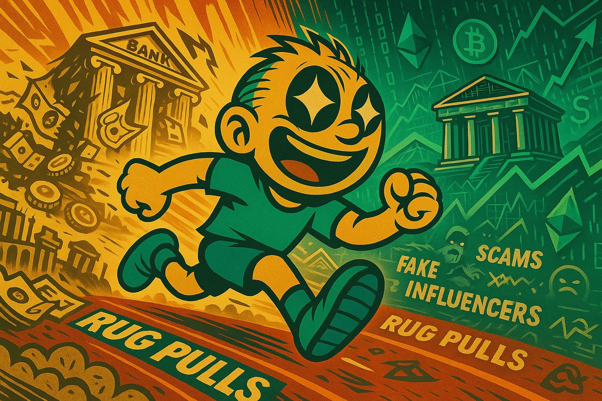digitalmemetapz's tweet photo. ZOOMY
First, he ran from money.
Then, he ran into crypto.
But no one warned him about the real obstacles:
Scams. Rugs. Fake gurus. Bear traps.
He’s still running...
But now, he knows the map.
#Tapaverse #Zoomy #CryptoJourney #FromFiatToChain #CapsWithWisdom https://t.co/J1NYp7t058