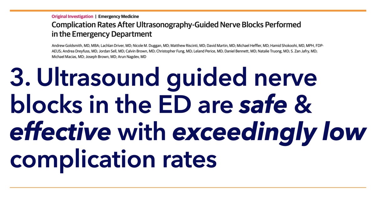 Dan Kim (@dan___kim) on Twitter photo Complication rates after US-guided nerve blocks performed in the ED. JAMA Netw Open 2024;7:e2444742.
<a href="/GoldyMD/">Andrew Goldsmith</a> <a href="/NMDuggaNMD/">Nicole Duggan, MD</a> <a href="/mriscinti/">Matthew Riscinti MD</a> <a href="/HamidShokoohiMD/">Hamid Shokoohi</a> <a href="/NagdevArun/">Arun Nagdev</a> <a href="/JAMANetworkOpen/">JAMA Network Open</a>
Registry 2742 blocks:
⢠1 major complication
⢠9 minor complications
šdoi.org/10.1001/jamane⦠Complication rates after US-guided nerve blocks performed in the ED. JAMA Netw Open 2024;7:e2444742.
<a href="/GoldyMD/">Andrew Goldsmith</a> <a href="/NMDuggaNMD/">Nicole Duggan, MD</a> <a href="/mriscinti/">Matthew Riscinti MD</a> <a href="/HamidShokoohiMD/">Hamid Shokoohi</a> <a href="/NagdevArun/">Arun Nagdev</a> <a href="/JAMANetworkOpen/">JAMA Network Open</a>
Registry 2742 blocks:
⢠1 major complication
⢠9 minor complications
šdoi.org/10.1001/jamaneā¦