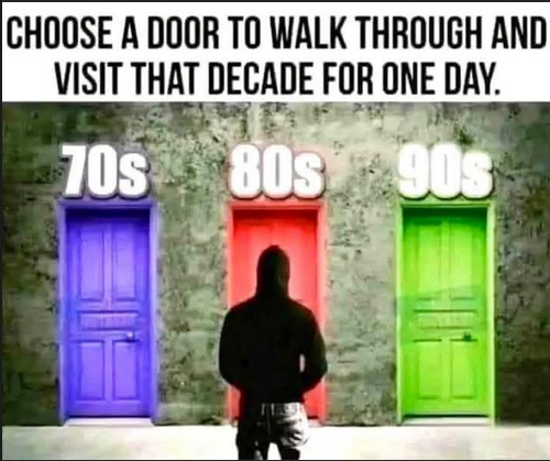 Which door would walk through?