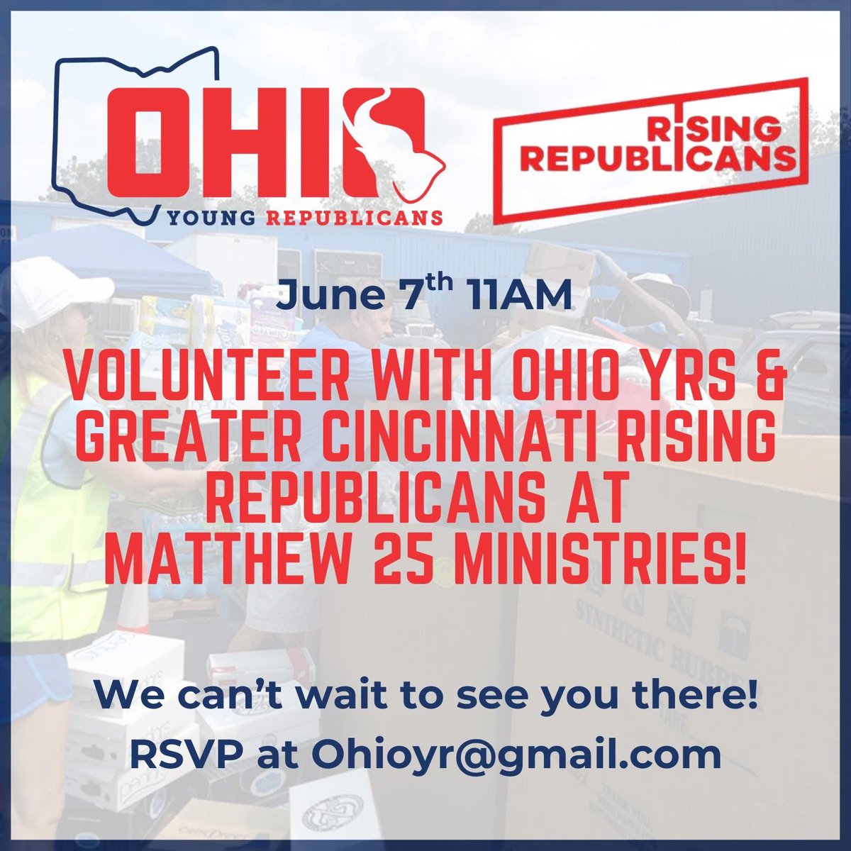 OhioYRs's tweet photo. Next week we'll be volunteering with Matthew 25 Ministries with the @RisingRepubs! #YRDayofService https://t.co/sNcemdrjOP