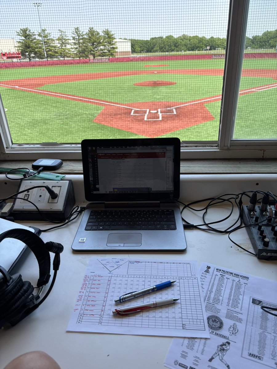 Andrew Smith (@crimsonace) on Twitter photo #InTheBooth for today’s <a href="/IHSAA1/">IHSAA</a> baseball sectional between <a href="/NewPalBaseball/">New Palestine Baseball</a> and <a href="/ICHSBB/">Indian Creek Baseball</a>. Listen live at 3 p.m. at NewPalRadio.com #InTheBooth for today’s <a href="/IHSAA1/">IHSAA</a> baseball sectional between <a href="/NewPalBaseball/">New Palestine Baseball</a> and <a href="/ICHSBB/">Indian Creek Baseball</a>. Listen live at 3 p.m. at NewPalRadio.com
