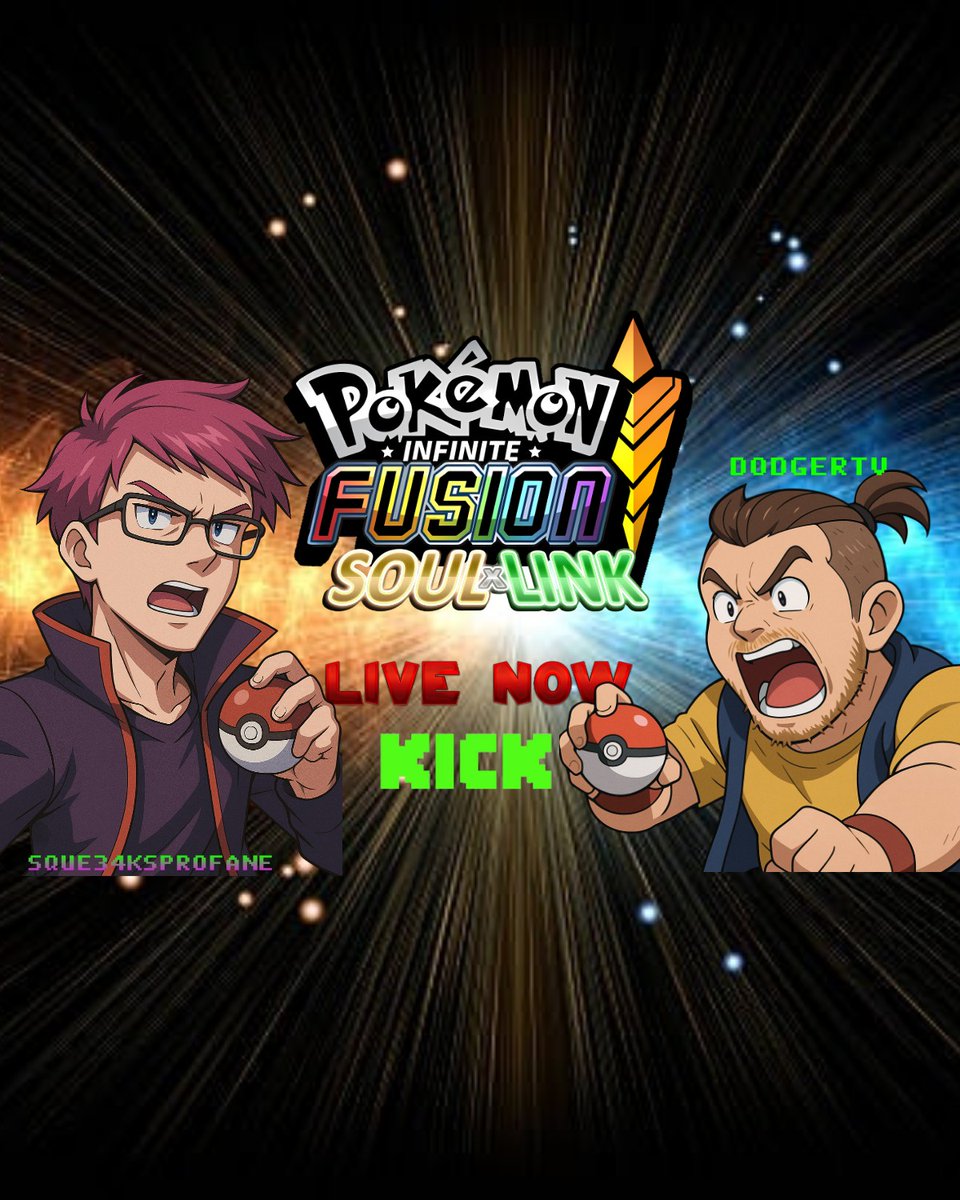_DodgerTV's tweet photo. LIVE ๐ข LIVE ๐ข LIVE ๐ข
Pokรฉmon Infinite Fusion
SOUL LINK ๐
w/ @Squ34ksProfane
CLICK THAT LINK ๐๐ป
https://t.co/AOVEaVDwAI https://t.co/AOVEaVDwAI https://t.co/AOVEaVDwAI
@Kickcommunity #Pokemon
#KickStreaming #kick #KickPicks https://t.co/HdDP7EP5j2
