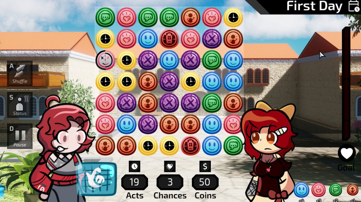 Made this game solo in 48 hours for the #HoloJam 6 
A short and sweet match 3 confrontation between Flayon and Ollie, the chaotic reds in Holo, to earn the redhead girl's love in a Virtual Game (Ofc it's unfinished but it has all it needed)
Play it here:
projectplayer015.itch.io/akairas-love-m…