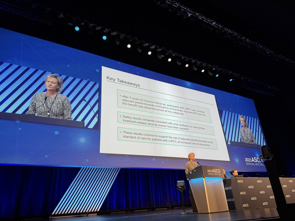 Neeraj Agarwal, MD, FASCO (@neerajaiims) on Twitter photo Congrats <a href="/NaomiHaas5/">Naomi Haas</a> and team for the 5 yr update on ph3 Keynote-564 in #kidneycancer 👉 Ab#4514 <a href="/ASCO/">ASCO</a> #ASCO25 👉bit.ly/44KiA7o👉Benefits w/ adjuvant pembro over placebo maintained (DFS HR 0.71 & OS HR 0.66)👇<a href="/DrChoueiri/">Toni Choueiri, MD</a> <a href="/tompowles1/">Tom Powles</a> <a href="/OncoAlert/">OncoAlert</a> <a href="/urotoday/">UroToday.com</a> <a href="/kidneycan/">KidneyCAN</a> Congrats <a href="/NaomiHaas5/">Naomi Haas</a> and team for the 5 yr update on ph3 Keynote-564 in #kidneycancer 👉 Ab#4514 <a href="/ASCO/">ASCO</a> #ASCO25 👉bit.ly/44KiA7o👉Benefits w/ adjuvant pembro over placebo maintained (DFS HR 0.71 & OS HR 0.66)👇<a href="/DrChoueiri/">Toni Choueiri, MD</a> <a href="/tompowles1/">Tom Powles</a> <a href="/OncoAlert/">OncoAlert</a> <a href="/urotoday/">UroToday.com</a> <a href="/kidneycan/">KidneyCAN</a>