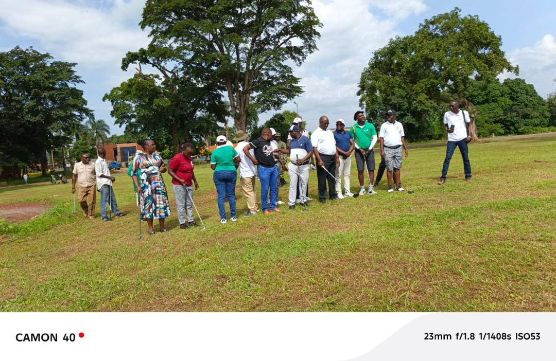 NFAUG's tweet photo. Empango Golf tournament 2025 sponsored by @NFA kicks off in Masindi. The  Manager Communications and PR @AldonW is on a golfer representing NFA. https://t.co/OVcCFW3MCL