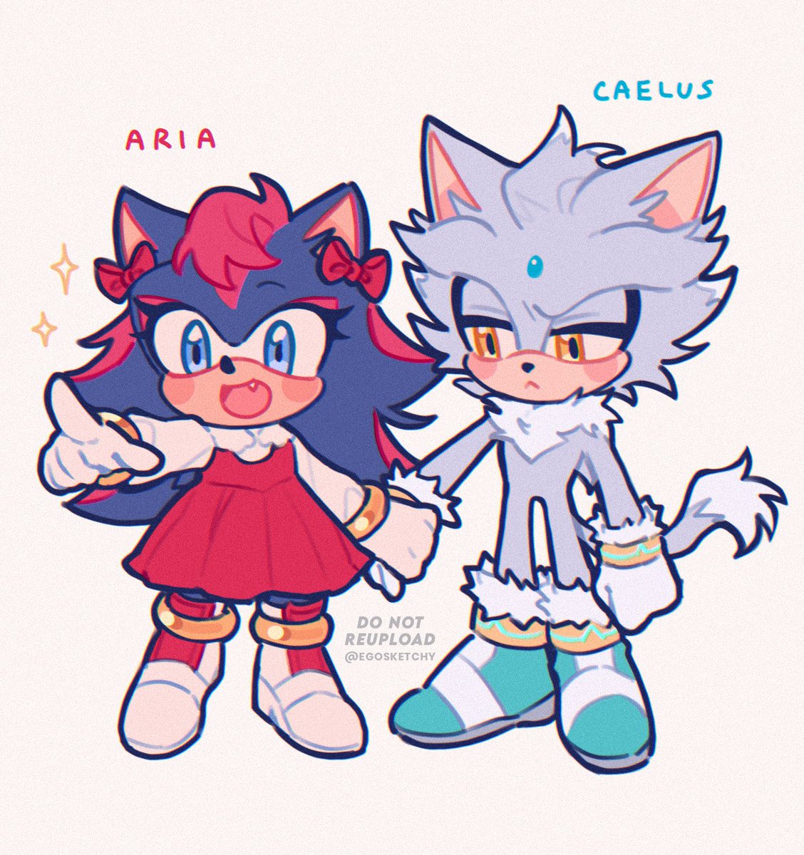 wanted to draw sonadow &amp; silvaze fan kids!