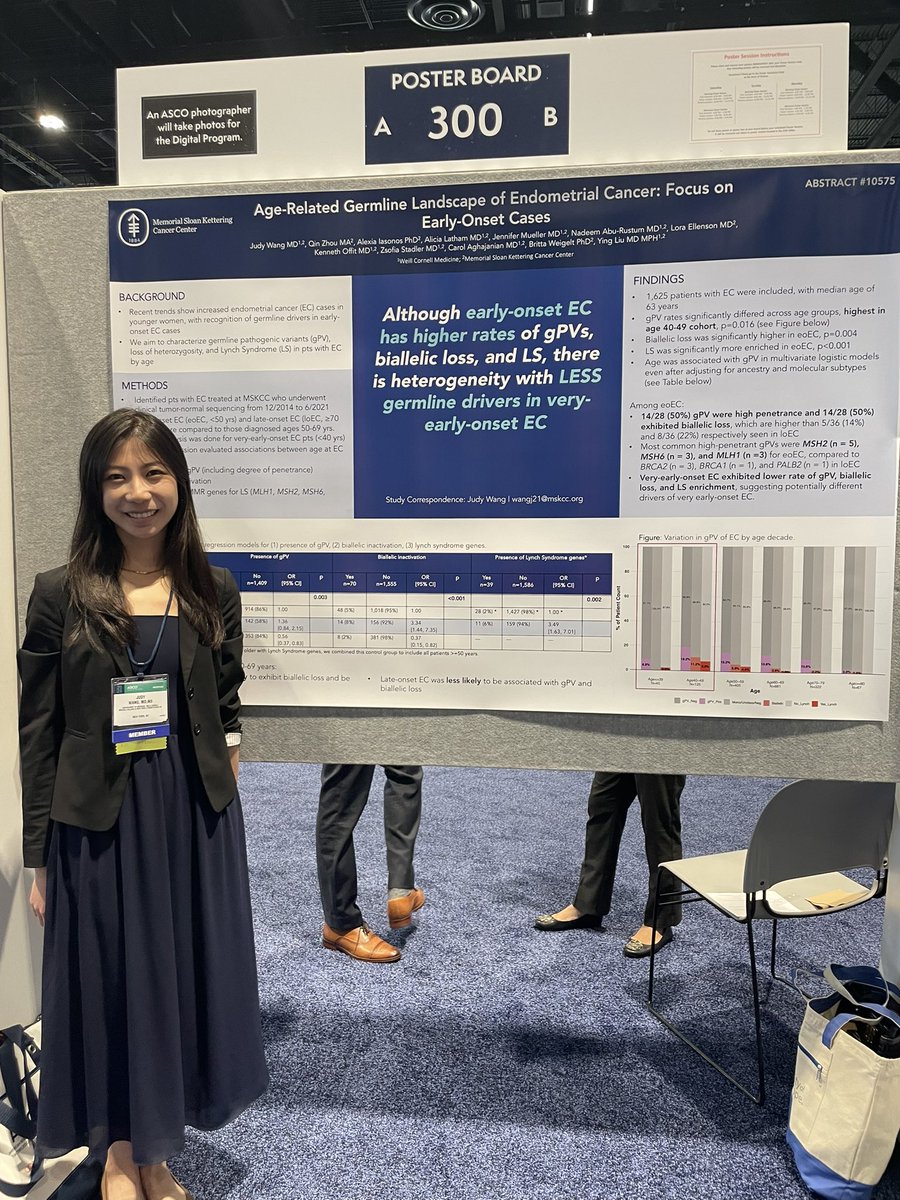 YingLiu88's tweet image. So proud of @WeillCornell resident #judywang for her hard work characterizing the germline landscape of early-onset #endometrialcancer! It is unique and needs attention #ASCO25 @TeamEndo_MSK @TeamOvary_MSK @MSK_DeptOfMed @MSKCancerCenter