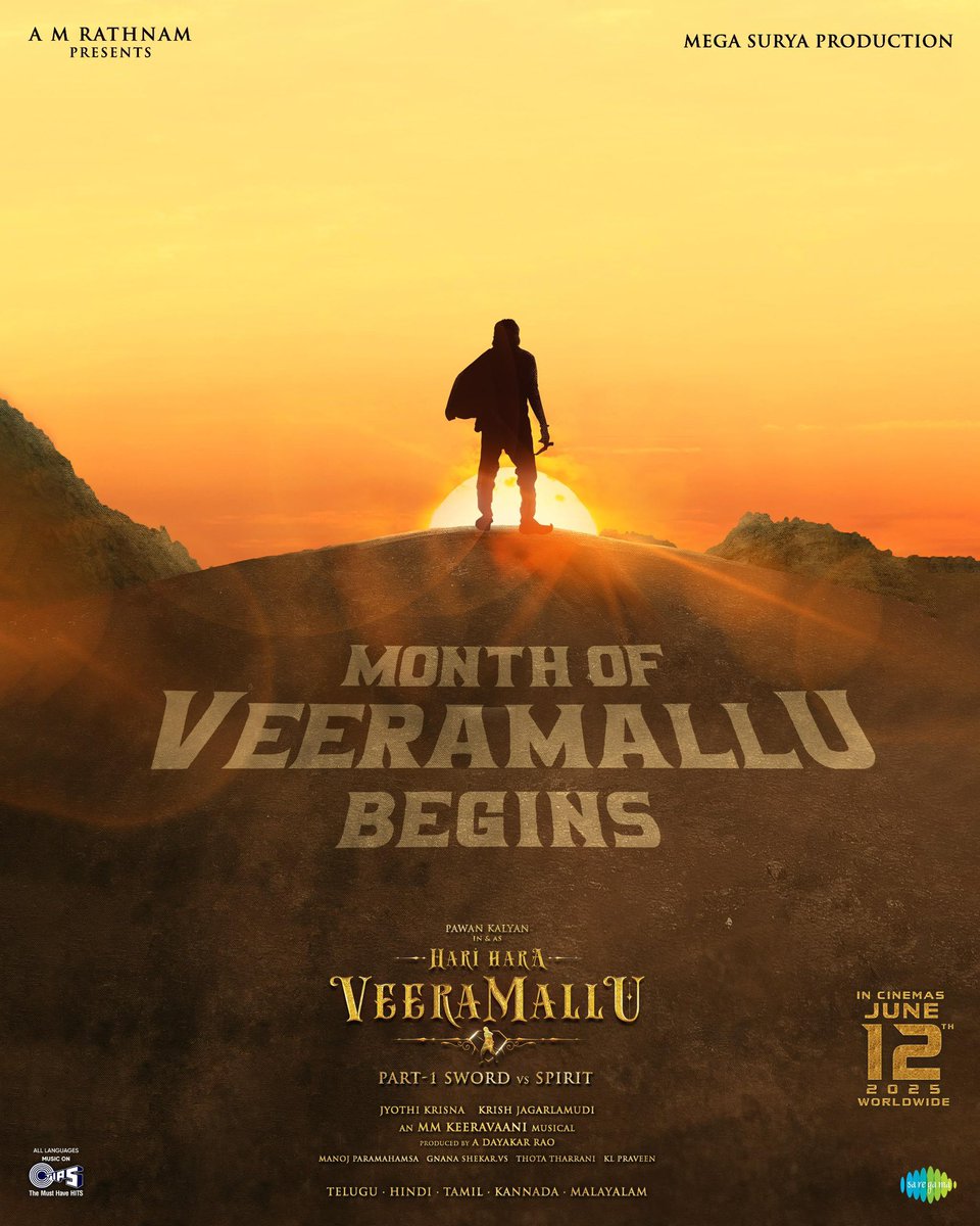 Eluru Sreenu (@iamelurusreenu) on Twitter photo The Month of #VeeraMallu Begins… and so does the POWER STORM. 🌪️⚔️
Battle for Dharma is about to unfold on big screens soon! 🔥 🏹
#HariHaraVeeraMallu worldwide grand release this JUNE 12th! 💥💥
#HHVMonJune12th #HHVM #DharmaBattle
Powerstar <a href="/PawanKalyan/">Pawan Kalyan</a> <a href="/AMRathnamOfl/">AM Rathnam</a> The Month of #VeeraMallu Begins… and so does the POWER STORM. 🌪️⚔️
Battle for Dharma is about to unfold on big screens soon! 🔥 🏹
#HariHaraVeeraMallu worldwide grand release this JUNE 12th! 💥💥
#HHVMonJune12th #HHVM #DharmaBattle
Powerstar <a href="/PawanKalyan/">Pawan Kalyan</a> <a href="/AMRathnamOfl/">AM Rathnam</a>