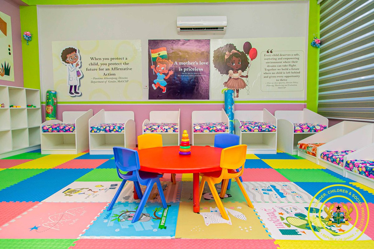 MoGCSP_Ghana's tweet photo. The Ministry has officially launched its Child Caregiving Centre.
The initiative aims to #empower working parents—particularly #mothers—to thrive in their careers while ensuring their #children receive the #care and stimulation they need to grow and develop. https://t.co/WMPYpyWVMW