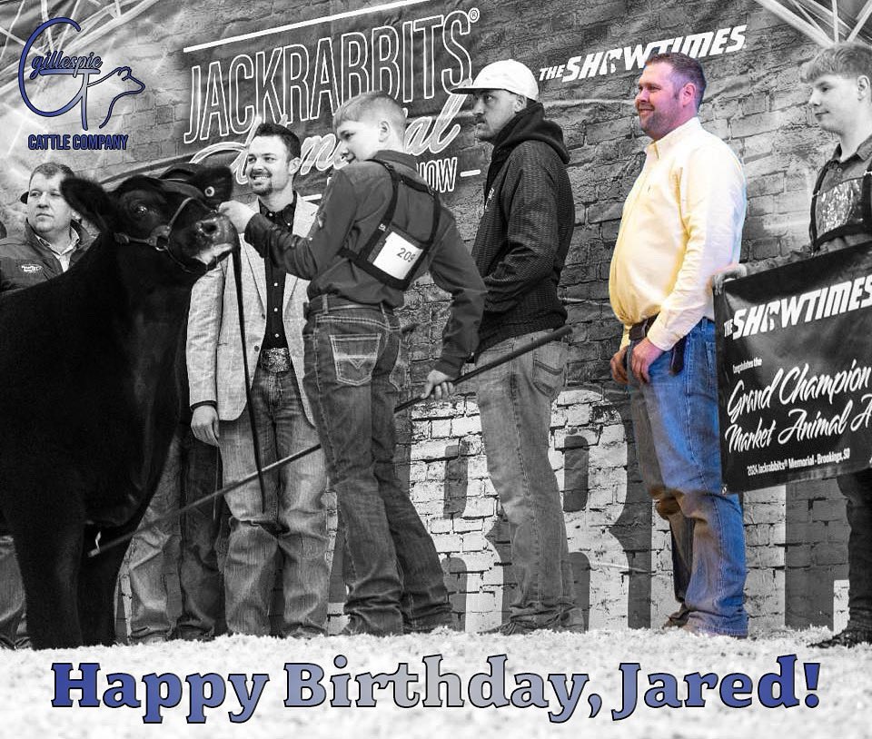 gillespiecattle's tweet photo. Happy Birthday to Jared, the owner of Gillespie Cattle Company! 🎉 https://t.co/Y8fq0rUmpN