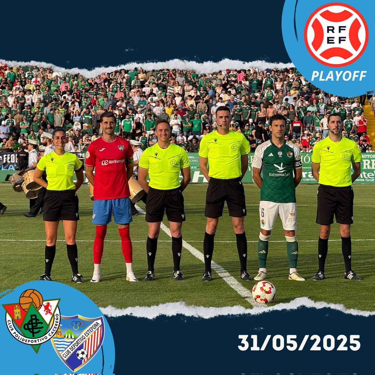 <a href="/Primera_RFEF/">Primera Federación Versus e-Learning</a> <a href="/CPCacerenoSAD/">CP Cacereño 🟢🐉</a> <a href="/CDEstepona/">C.D. Estepona</a> <a href="/CTARFEF/">CTA</a> <a href="/futgal/">RFGF</a> <a href="/iriarg1/">iriarosendo</a> 📸 31 de maio:
🟢 <a href="/CPCacerenoSAD/">CP Cacereño 🟢🐉</a>
🔴 <a href="/CDEstepona/">C.D. Estepona</a>

#arbitrajeRFEF | <a href="/CTARFEF/">CTA</a>