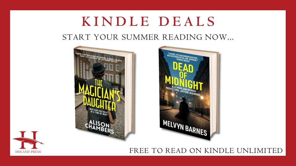 Kindle Deals
Limited time offers on historical crime titles...

The Magician's Daughter, by Alison Chambers
amazon.co.uk/dp/B0DWDTY7VF/

The Dead of Midnight, by Melvyn Barnes
amazon.co.uk/dp/B0F74GG2KJ/

Start your summer reading now...