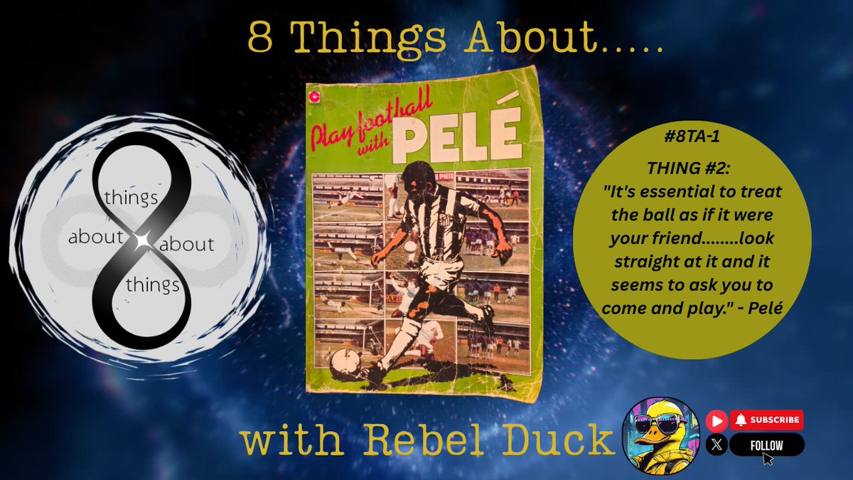 8ThingsAbout's tweet photo. 8 THNGS ABOUT ...Play Football with Pelé

THING #2:  "It's essential to treat the ball as it were your friend........look straight at it and it seems to ask you to come and play." - Pelé

On YouTube - link below https://t.co/LrZY2tRQrk