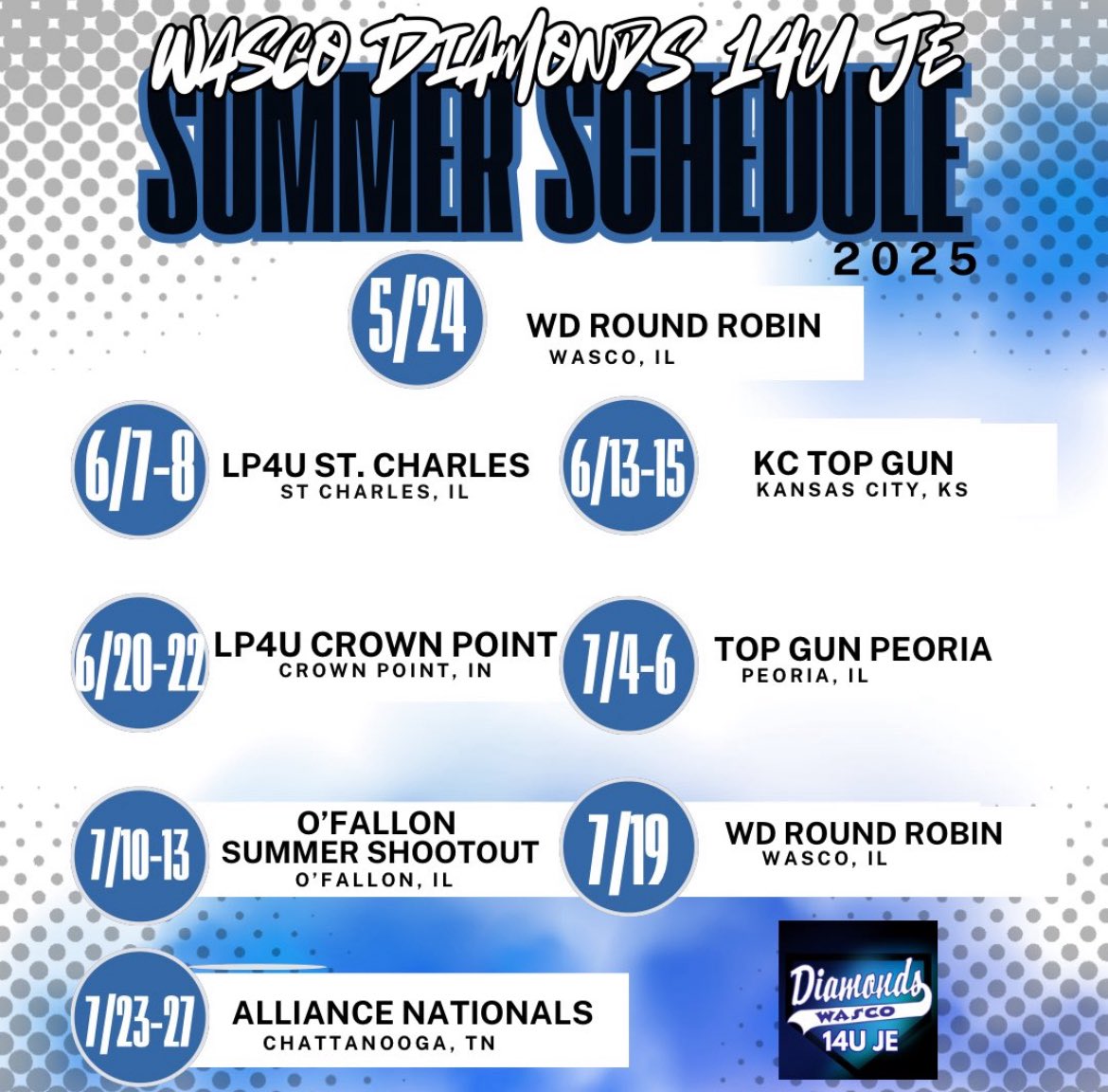Summer schedule finally here!! Come out and see us.💎💎 #wascoproud