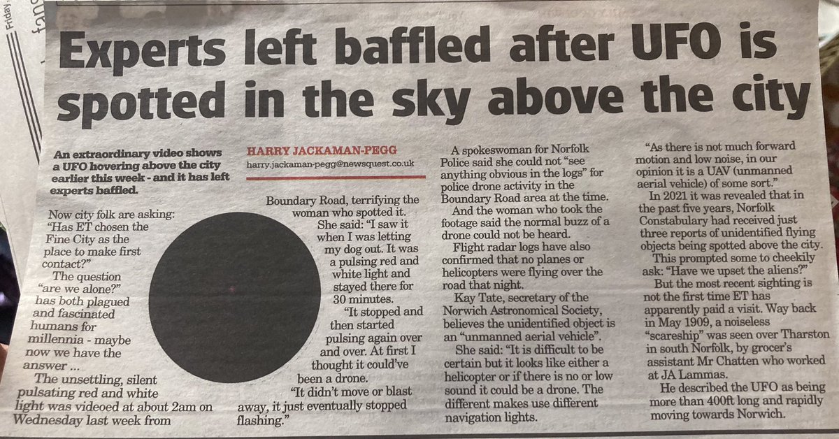 UFOs 🛸 over Norwich! Norwich Evening News, 11 March 2025