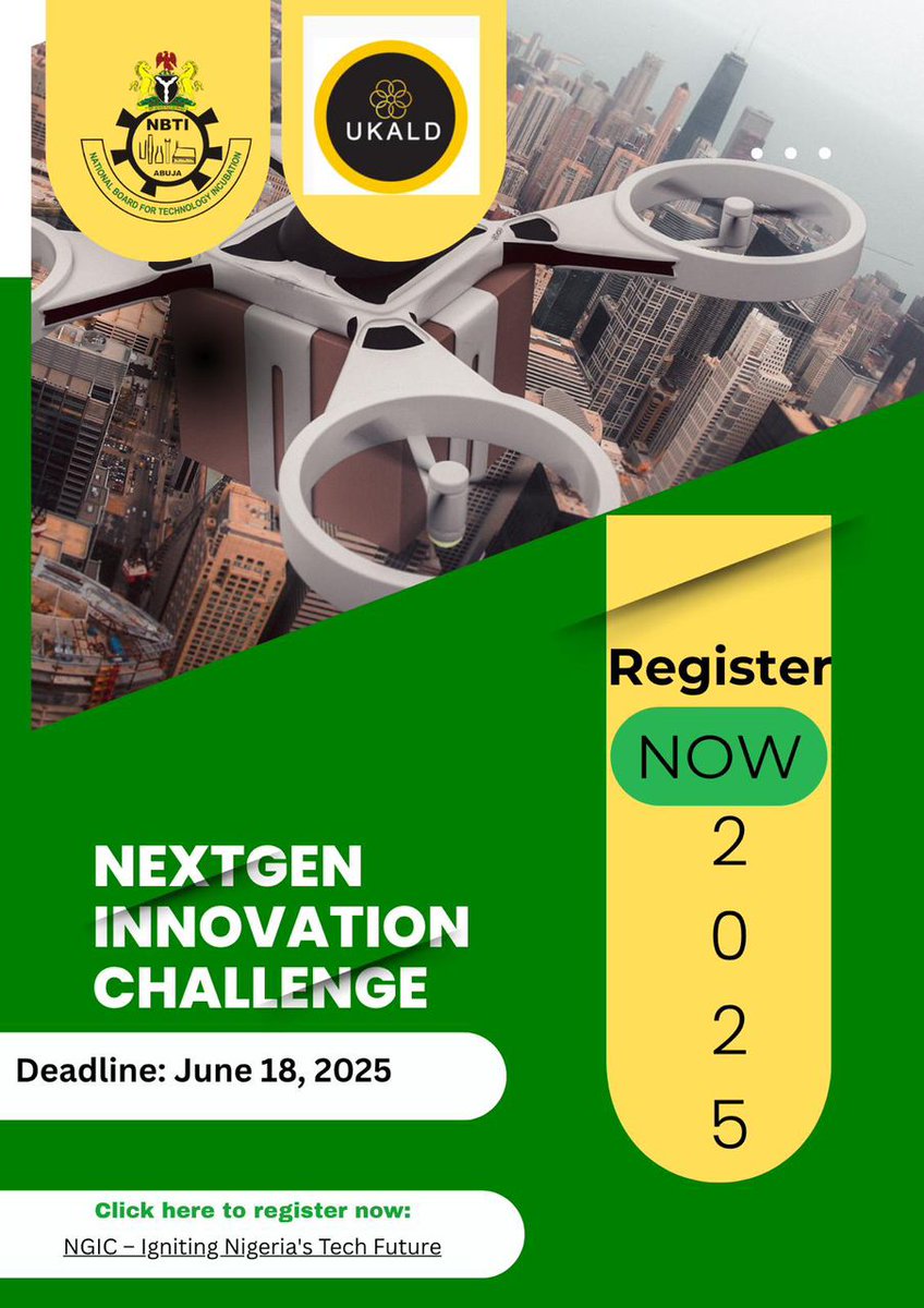 NextGen Innovators Challenge 2025 is here!

The Federal Government in it's effort to harness the best ideas and promote innovation amongst Nigerian youths all over the country, has come up with the NextGen Innovators Challenge 2025. Under the Renewed Hope Agenda of President Bola