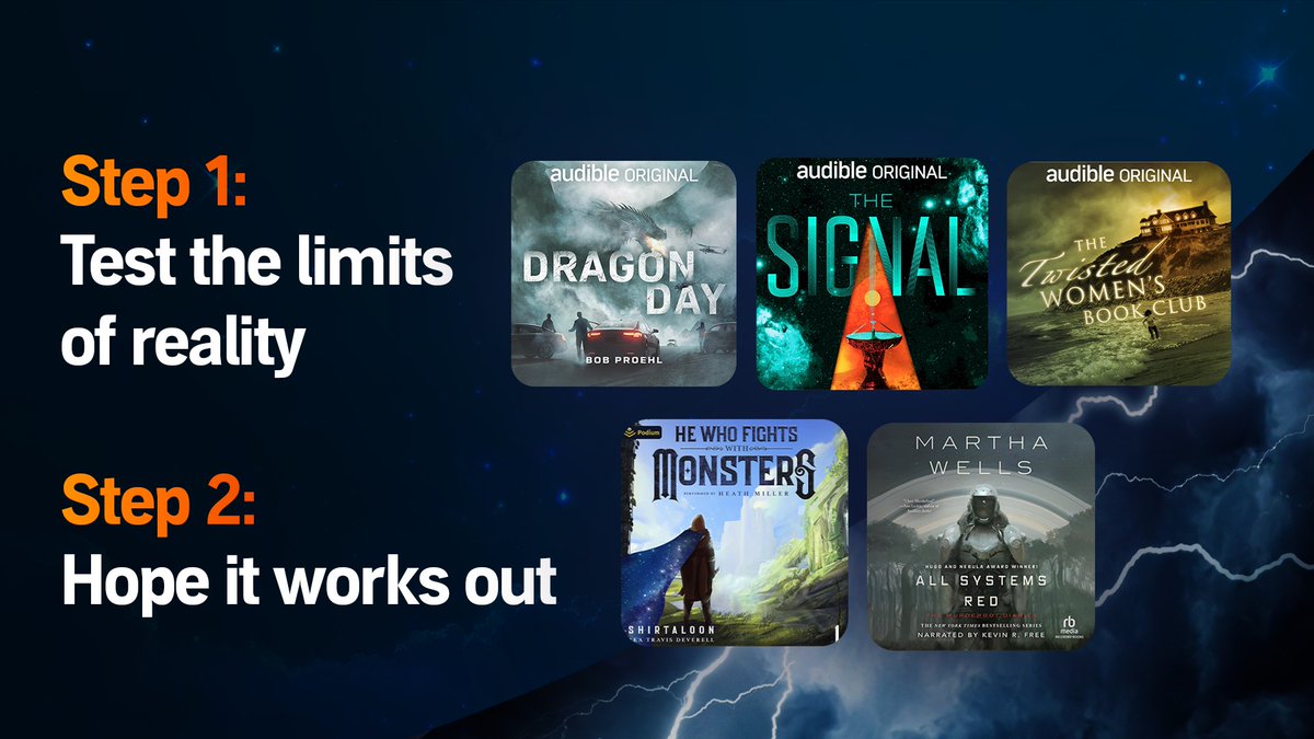 Audible (@audible_com) on Twitter photo Sci-fi and fantasy fans know reality is optional. So is spending a credit. Explore the Audible Plus catalog—limitless worlds, zero credits required. adbl.co/PlusThrillers Sci-fi and fantasy fans know reality is optional. So is spending a credit. Explore the Audible Plus catalog—limitless worlds, zero credits required. adbl.co/PlusThrillers