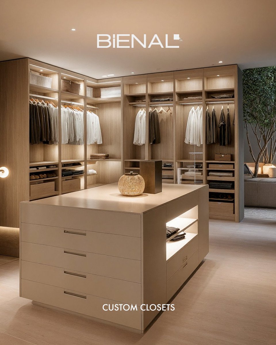 bienalcom's tweet photo. Discover closets that do more than store they shape the rhythm of your space. Clean lines, soft lighting, and tailored interiors come together to create a sense of calm and clarity. https://t.co/XQvBuJ648f