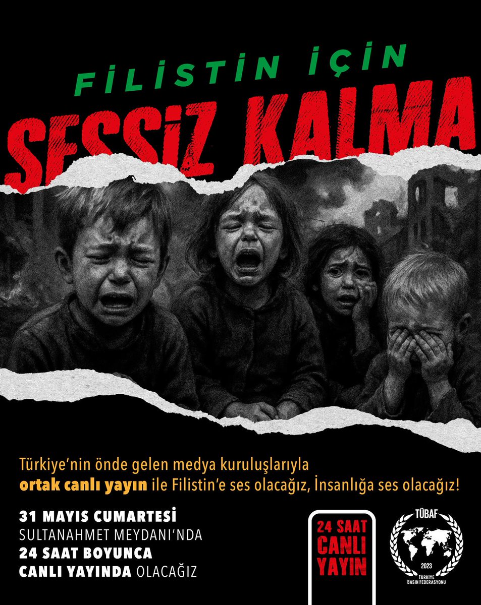 Sessiz kalmak suç ortaklığıdır! 🇵🇸🇵🇸🇵🇸🇹🇷🇹🇷🇹🇷
Birazdan ben de ses vereceğim... #TürkiyeBasınFederasyonu
#FreePalestine #GazaGenocide‌ #IsraelTerroristState