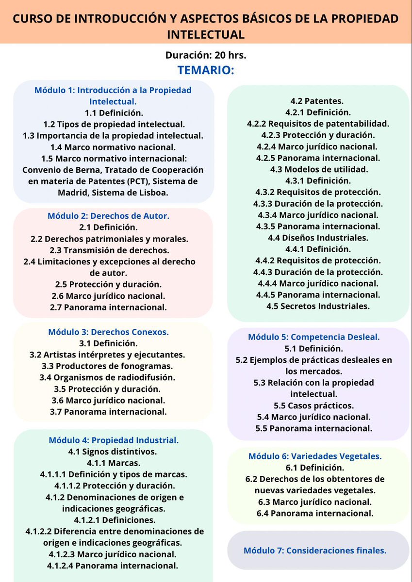 Curso en materia de #PropiedadIntelectual.

Vía <a href="/InstitutoINEPPA/">INEPPA México</a>.
