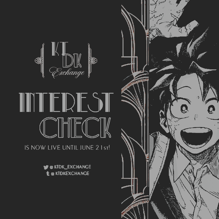 ♠️ 𝐎𝐔𝐑 𝐈𝐍𝐓𝐄𝐑𝐄𝐒𝐓 𝐂𝐇𝐄𝐂𝐊 𝐈𝐒 𝐍𝐎𝐖 𝐋𝐈𝐕𝐄! ♠️

Our interest check will be available until JUNE 21ST! We would be thrilled to have you join 𝐀 𝐁𝐋𝐀𝐂𝐊 𝐓𝐈𝐄 𝐀𝐅𝐅𝐀𝐈𝐑, a KtDk Fic Exchange Event!

🔗⬇️ LINK BELOW ⬇️🔗
forms.gle/3NrK3iL7KY4EnU…
