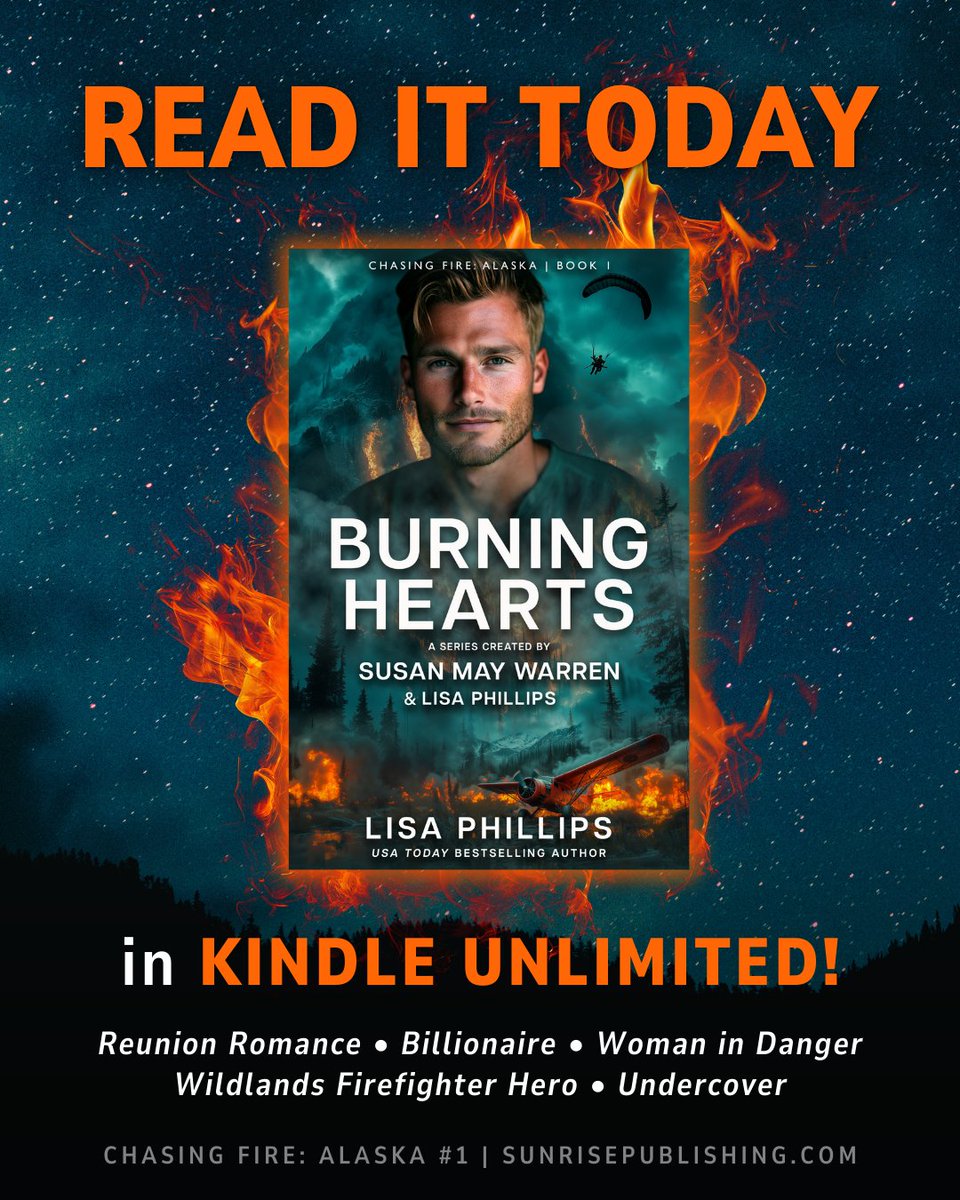 Who else can't resist an epic adventure set in wild Alaska?  ❤️‍🔥

Dive into the first Chasing Fire: Alaska book today! BURNING HEARTS by @LisaPhillipsBks is one you absolutely won't want to miss 😎

Now on Kindle Unlimited! 
amazon.com/dp/B0DVSYN5QK