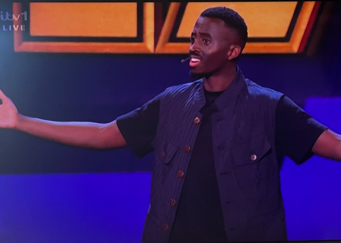 gh_plastering's tweet photo. Joseph charm, what a joke!! You’re not funny and using the race card. What a penis!!! #bgt #yournotfunny #clown https://t.co/T44KhYMOcf