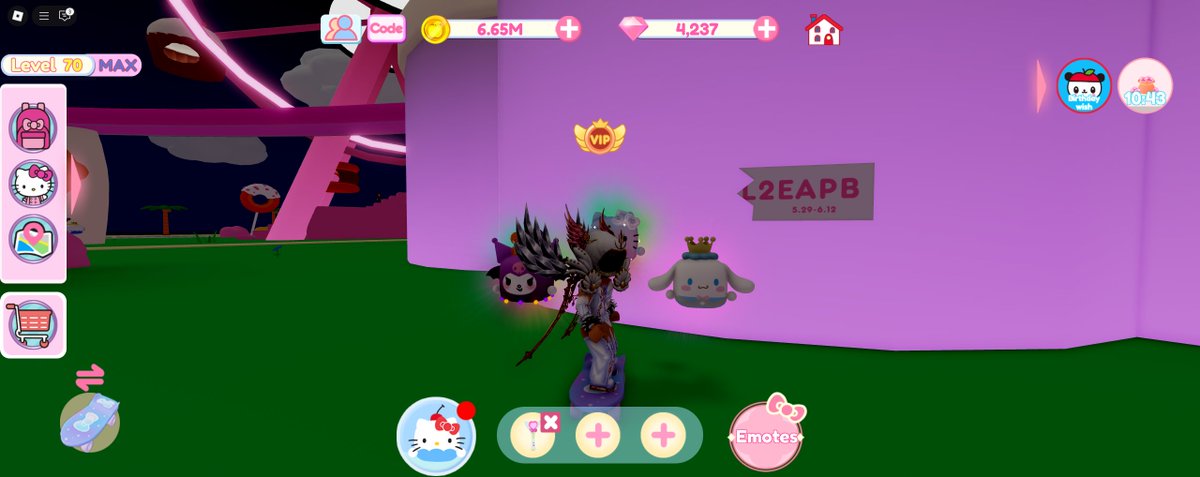 LeeshiPlays's tweet image. Hello Kitty Cafe code #Roblox #HelloKittyCafe 
5-29-25 to 6-12-25 / Pandapple Panda Birthday
*** ER6PAL2EAPB ***