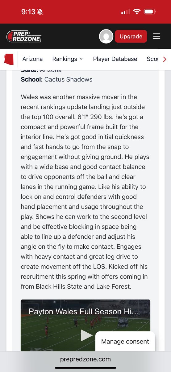 Payton Wales (@payton_wales) on Twitter photo Blessed to be recognized as the 102nd best football player in az and 20th OL as well! Appreciate all the coaches helping me become the player I am! Lets grind! <a href="/CSFalconsFB/">Cactus Shadows Falcons football</a>
<a href="/RonTBAOL/">Ron Sowers</a> <a href="/CoachCDII/">Chris Dixon II</a> Blessed to be recognized as the 102nd best football player in az and 20th OL as well! Appreciate all the coaches helping me become the player I am! Lets grind! <a href="/CSFalconsFB/">Cactus Shadows Falcons football</a>
<a href="/RonTBAOL/">Ron Sowers</a> <a href="/CoachCDII/">Chris Dixon II</a>
