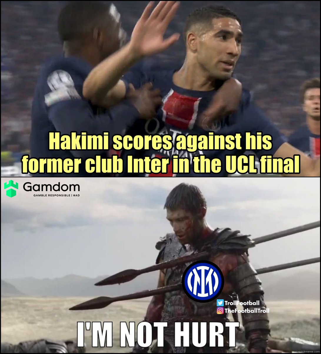 TrollFootball's tweet photo. Hakimi should have celebrated https://t.co/wZgrXOoKj5