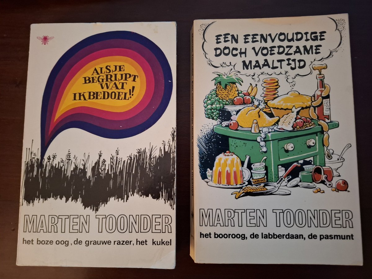 Snel bezoekje aan de kringloop. Loop ik tegen deze twee boeken van Marten Toonder voor een euro per stuk. 😄
Ik kan vrolijk worden van minder.