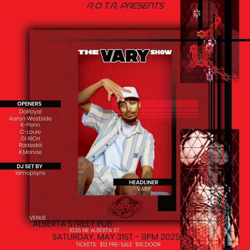 Live tonight at the Alberta Street Pub with <a href="/organicvary/">Vary</a> 9pm🔥📍 Pull up!

Ticket link🎫
vary.rsvpify.com