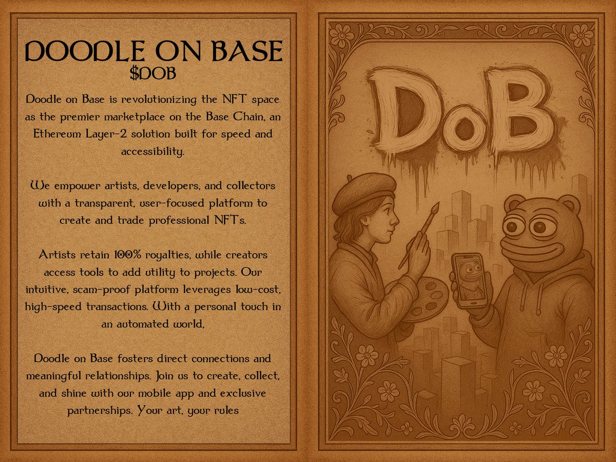 Book Of Base (@book_of_base) on Twitter photo $DOB <a href="/doodle_on_base/">Doodle on Base</a> they are changing the way base does NFT’s. Need an nft made for your project check out their new services where they will make them for you <a href="/doodle_on_base/">Doodle on Base</a> $DOB <a href="/doodle_on_base/">Doodle on Base</a> they are changing the way base does NFT’s. Need an nft made for your project check out their new services where they will make them for you <a href="/doodle_on_base/">Doodle on Base</a>