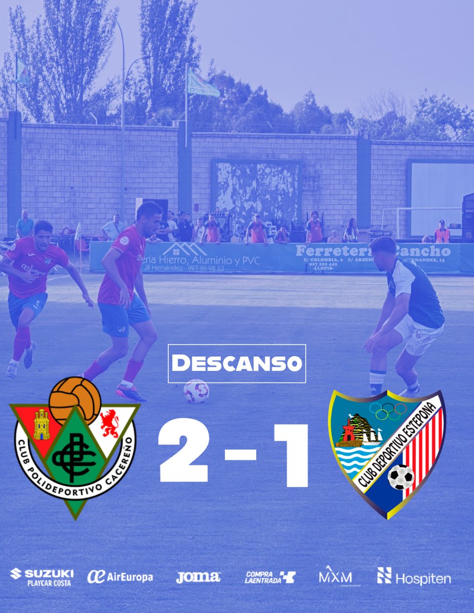 ⏱️ 45’ + 3’ | DESCANSO.

CP Cacereño 2️⃣ - 1️⃣ CD Estepona

#SOMOSESTEPONA ❤️💙