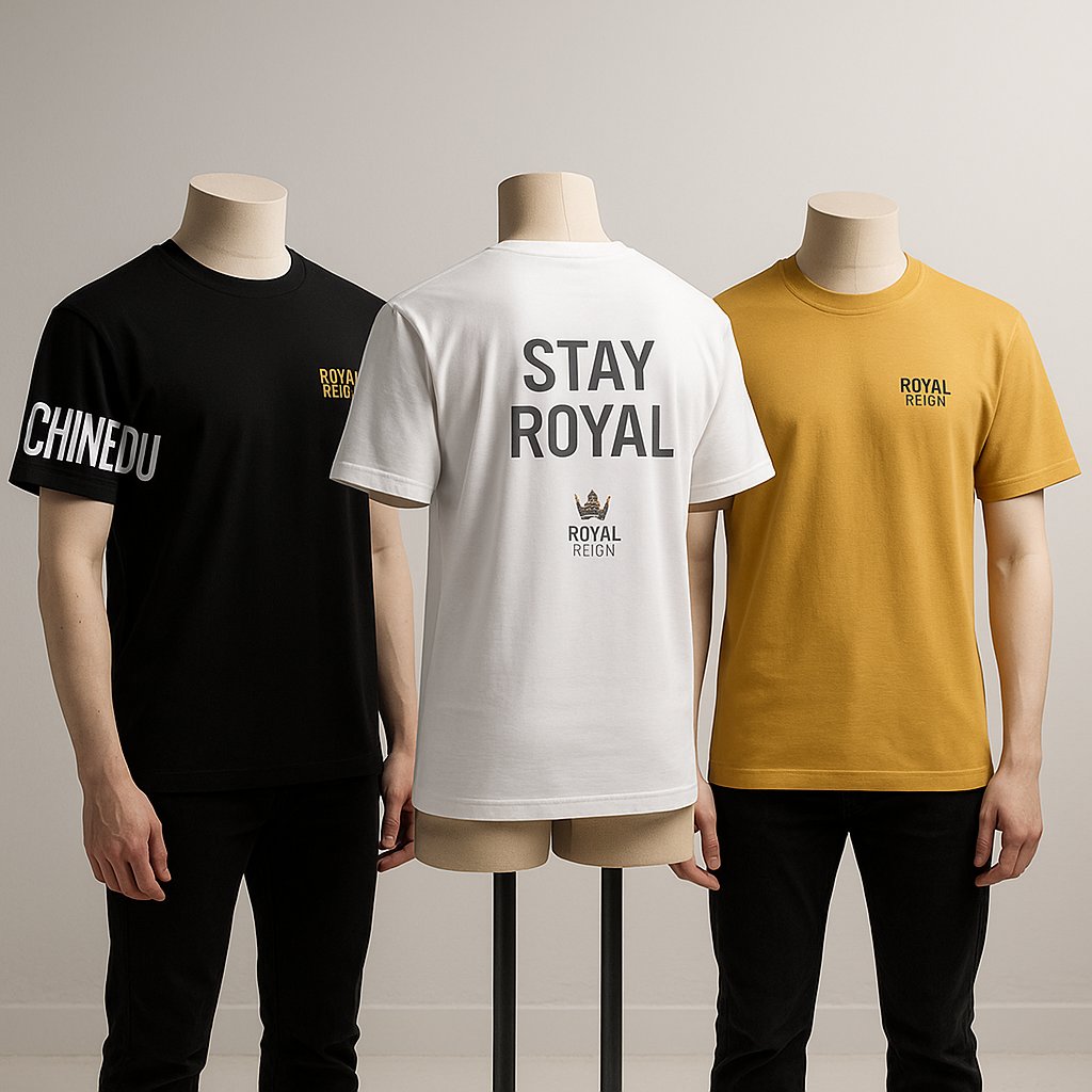 ReignFavour's tweet photo. What if your clothes could speak for you?
Meet our early mockups for Royal Reign’s click-to-customize fashion pieces.
Your name, your quote, your vibe — stitched into every thread: https://t.co/FlQHKXBIwH