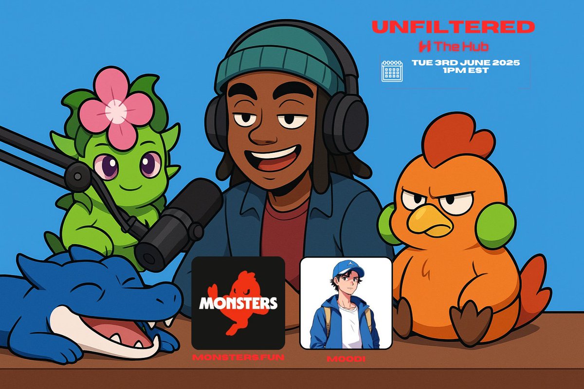 👾 UNFILTERED: Rise of the Monsters

Tuesday | 1PM EST

Hosted by <a href="/KibahJoseph/">Kibah</a> <a href="/ayetee_eth/">Aye Tee</a> <a href="/TheHub_Eth/">The Hub</a> 
 
We're back .... no scripts, no fluff.
Just real conversation with the builders changing the game.

This week, we’re diving into AI warfare on-chain with:
🎙Guest: <a href="/moodsMoodi/">moodi</a>