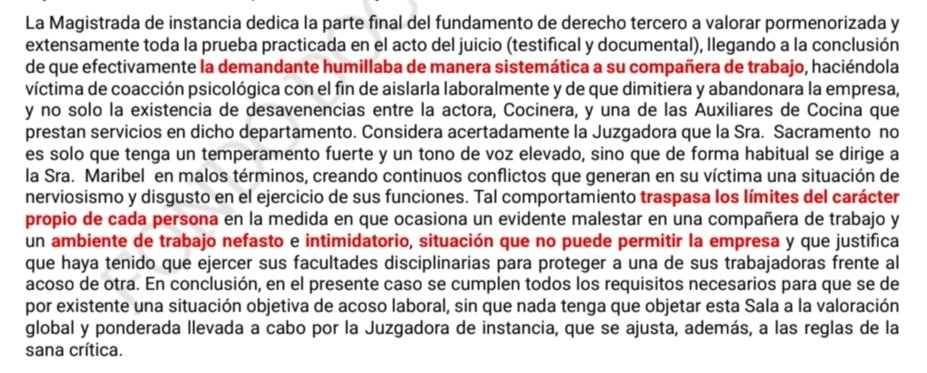 caty_pou's tweet photo. 📌 STSJ ICAN 69/2025, 20.01
#Mobbing
✅ Acoso laboral a una compañera
🟡 Humillaciones de carácter habitual. Ambiente nefasto e intimidatorio. Creación de continuos conflictos.
💥 Sanción de suspensión de empleo y sueldo de 16 días
👨🏻‍⚖️ E.J. Ramos Real https://t.co/ENW9NVPnrI https://t.co/PwZyfNuC6P