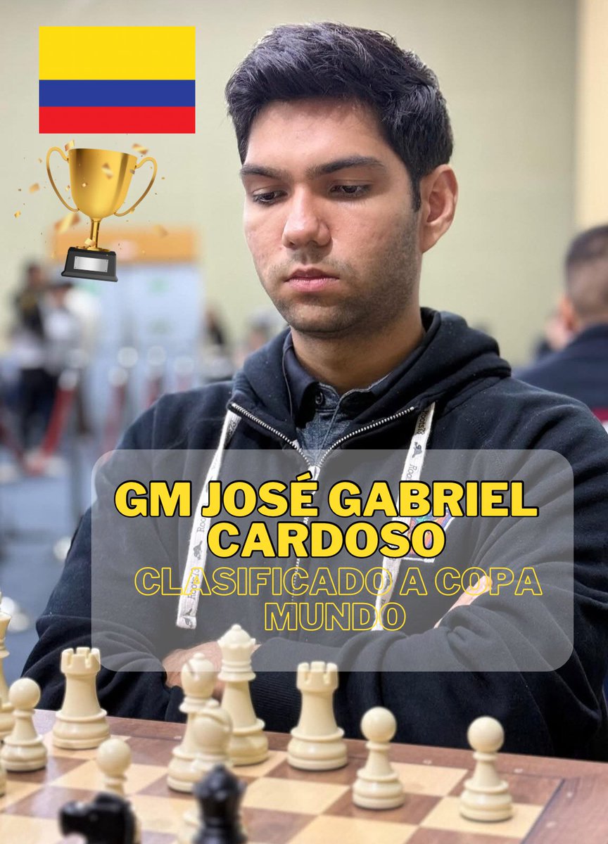Felicitaciones al 𝑮𝑴𝑱𝒐𝒔𝒆́ 𝑮𝒂𝒃𝒓𝒊𝒆𝒍 𝑪𝒂𝒓𝒅𝒐𝒔𝒐 por su destacada actuación en el 𝘾𝙖𝙢𝙥𝙚𝙤𝙣𝙖𝙩𝙤 𝘾𝙤𝙣𝙩𝙞𝙣𝙚𝙣𝙩𝙖𝙡 𝙙𝙚 𝙡𝙖𝙨 𝘼𝙢𝙚́𝙧𝙞𝙘𝙖𝙨 2025, donde obtuvo un extraordinario cuarto lugar que le otorga cupo directo a la 𝗖𝗼𝗽𝗮 𝗠𝘂𝗻𝗱𝗼
