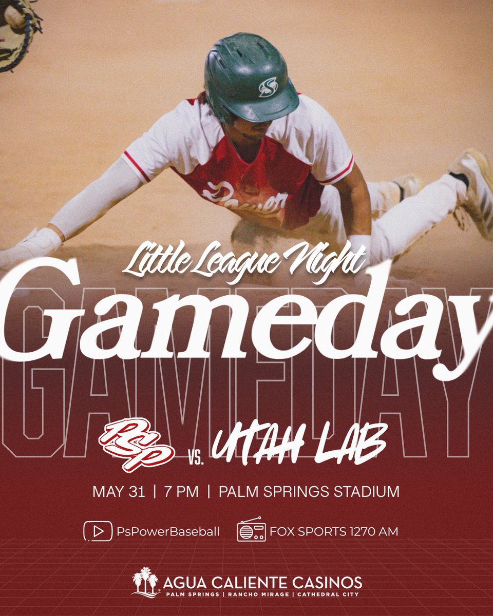 𝐒𝐄𝐑𝐈𝐄𝐒 𝐅𝐈𝐍𝐀𝐋𝐄 🧑‍🔬

🆚 @thelabbaseball
⏰ 7 PM PT
🎟️ Little League Night - Free Admission for all Youth Baseball &amp; Softball teams with uniform!
📍 Palm Springs Stadium
📺 YouTube // <a href="/PSPowerBaseball/">Palm Springs Power</a> 
📻 @foxsportsps // FOX Sports 1270AM

#PowerUp⚡️